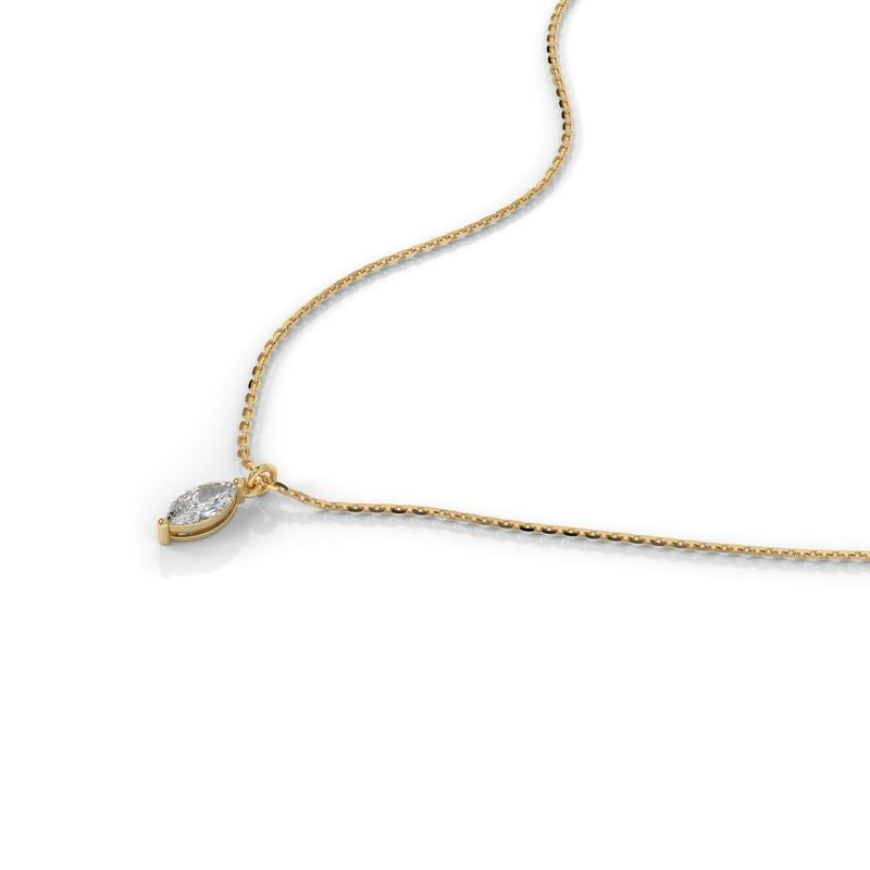 0.50 CTW Lab-Grown Diamond Marquise Link Chain Pendant in 14K / 18K Gold Options