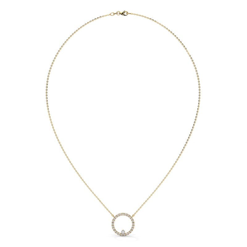 0.35 CTW Rosecliff Circle Lab-Grown Diamond Necklace in 14K / 18K Gold Options