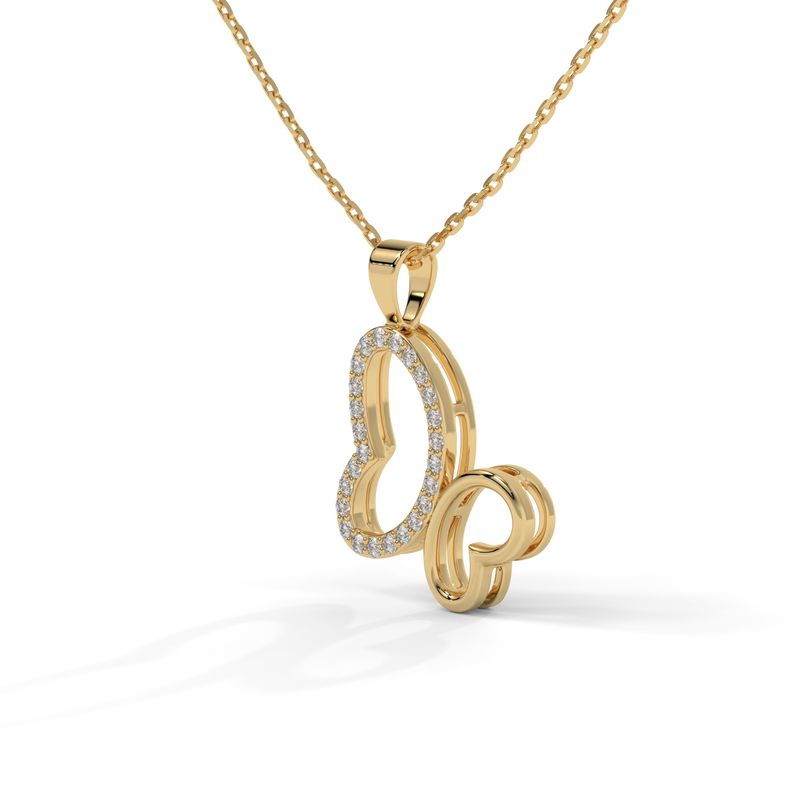 0.125 CTW Butterfly Diamond Necklace in 14K / 18K Lab-Grown Gold Options