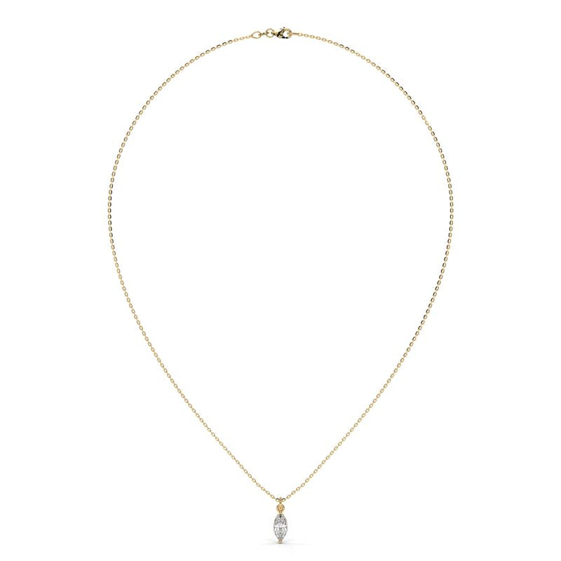 0.50 CTW Lab-Grown Diamond Marquise Link Chain Pendant in 14K / 18K Gold Options