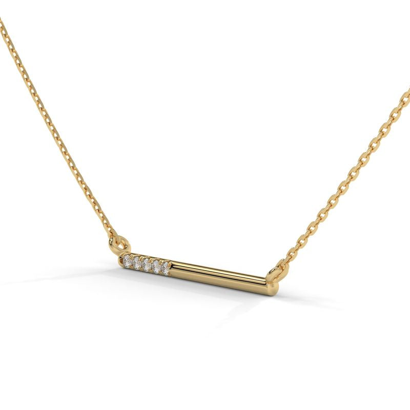 0.04 CTW Round Lab-Grown Diamond Bar Pendant in 14K / 18K Gold Options