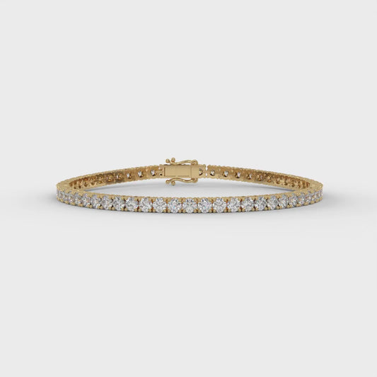 6.00 CTW Lab-Grown Diamond Tennis Bracelet – 3.2mm DE VS+ Rounds, 14K Gold, Multiple Lengths