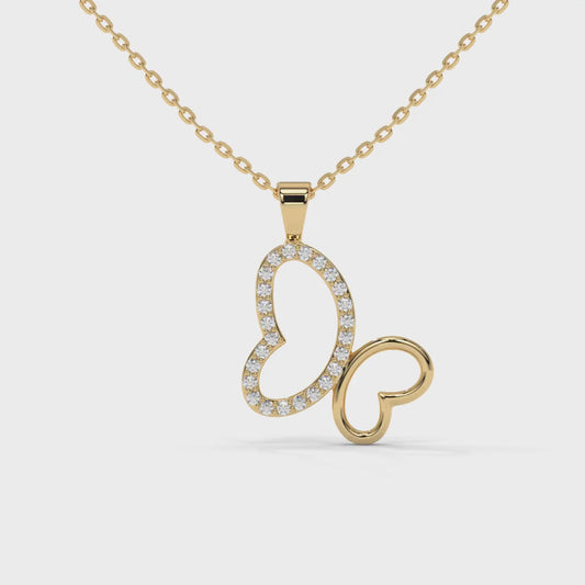 0.125 CTW Butterfly Diamond Necklace in 14K / 18K Lab-Grown Gold Options
