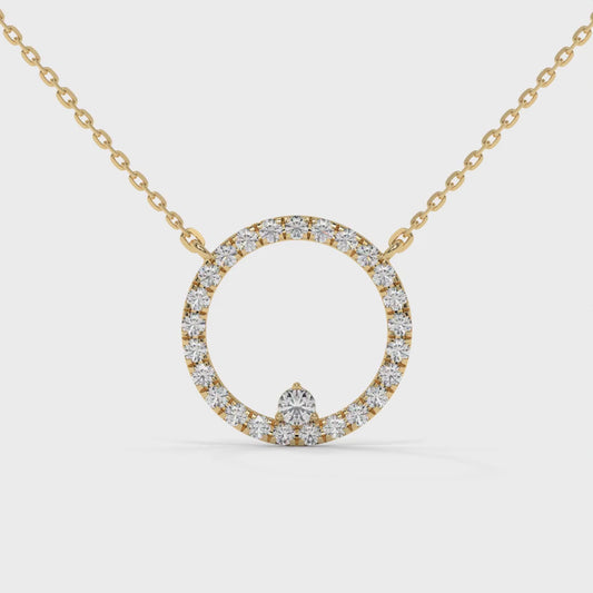 0.35 CTW Rosecliff Circle Lab-Grown Diamond Necklace in 14K / 18K Gold Options