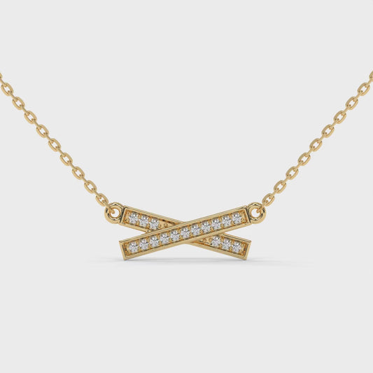 0.068 CTW Round Lab-Grown Diamond X-Shaped Pendant in 14K / 18K Gold Options