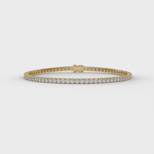 4CTW Lab-Grown Diamond Tennis Bracelet – 2.5mm DE VS+ Rounds, 14K Gold, Multiple Lengths