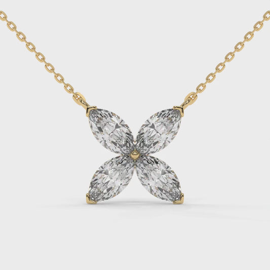 2 CTW Marquise Lab-Grown Diamond Butterfly Pendant in 14K / 18K Gold Options