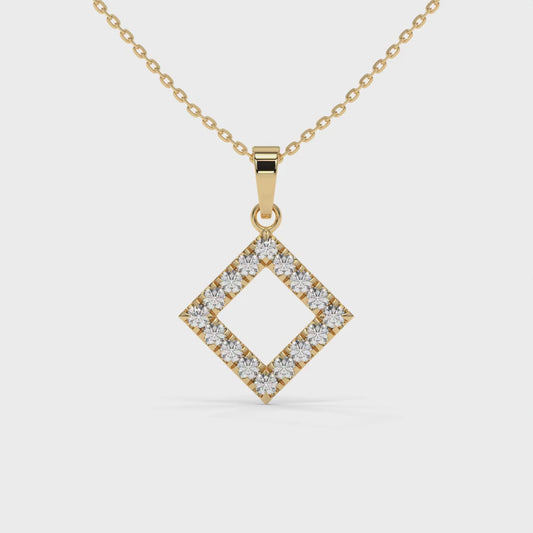 0.5 CTW Gold Rhombus Lab-Grown Diamond Necklace in 14K / 18K Gold Options