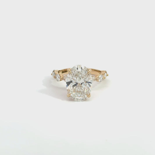 6 CTW E VVS2 Oval Floating Lab-Grown Diamond Ring