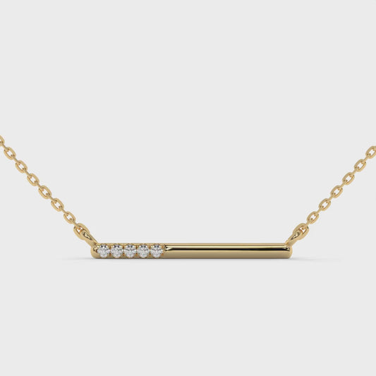 0.04 CTW Round Lab-Grown Diamond Bar Pendant in 14K / 18K Gold Options