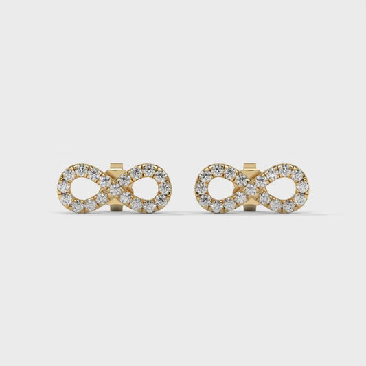 Infinite Lab-Grown Diamond Pave-Set Stud Earrings – E–F VS1/VS2, 14K / 18K Gold Options