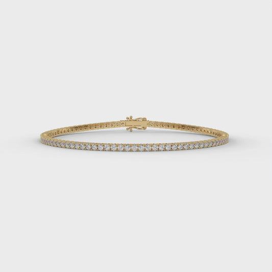 2.5CTW Lab-Grown Diamond Tennis Bracelet – 2mm DE VS+ Rounds, 14K Gold, Multiple Lengths