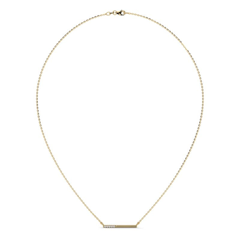 0.04 CTW Round Lab-Grown Diamond Bar Pendant in 14K / 18K Gold Options