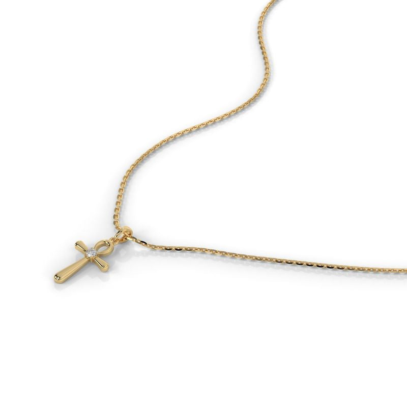 0.04 CTW Egyptian Ankh Lab-Grown Diamond Pendant in 14K / 18K Gold Options
